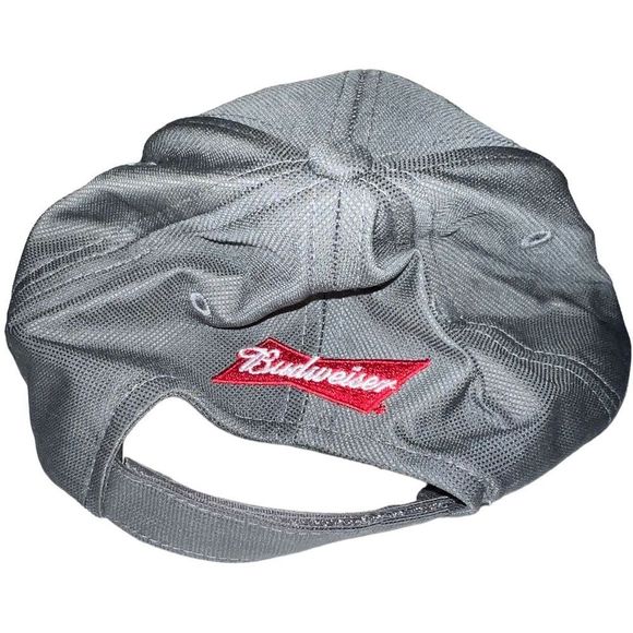 Bud Light, Budweiser Baseball Style Hat Adjustable StrapBack Embroidered Gray - Picture 2 of 3